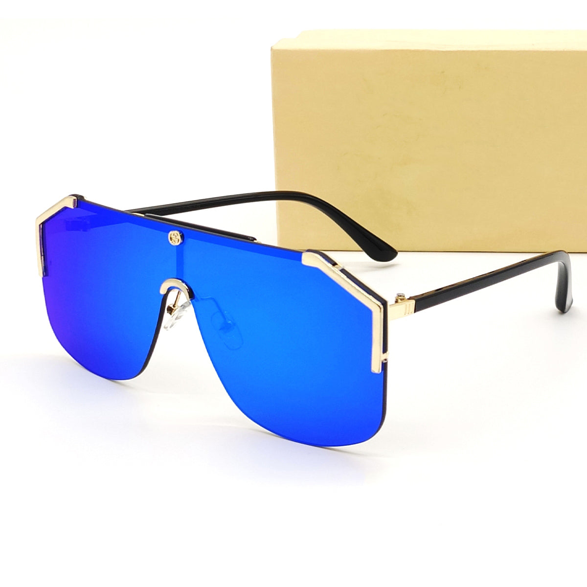 Blue California Square Sunglasses (SUN-GC-0291-BLU3GLD) - SWASTIK CREATIONS The Trend Point SWASTIK CREATIONS The Trend Point