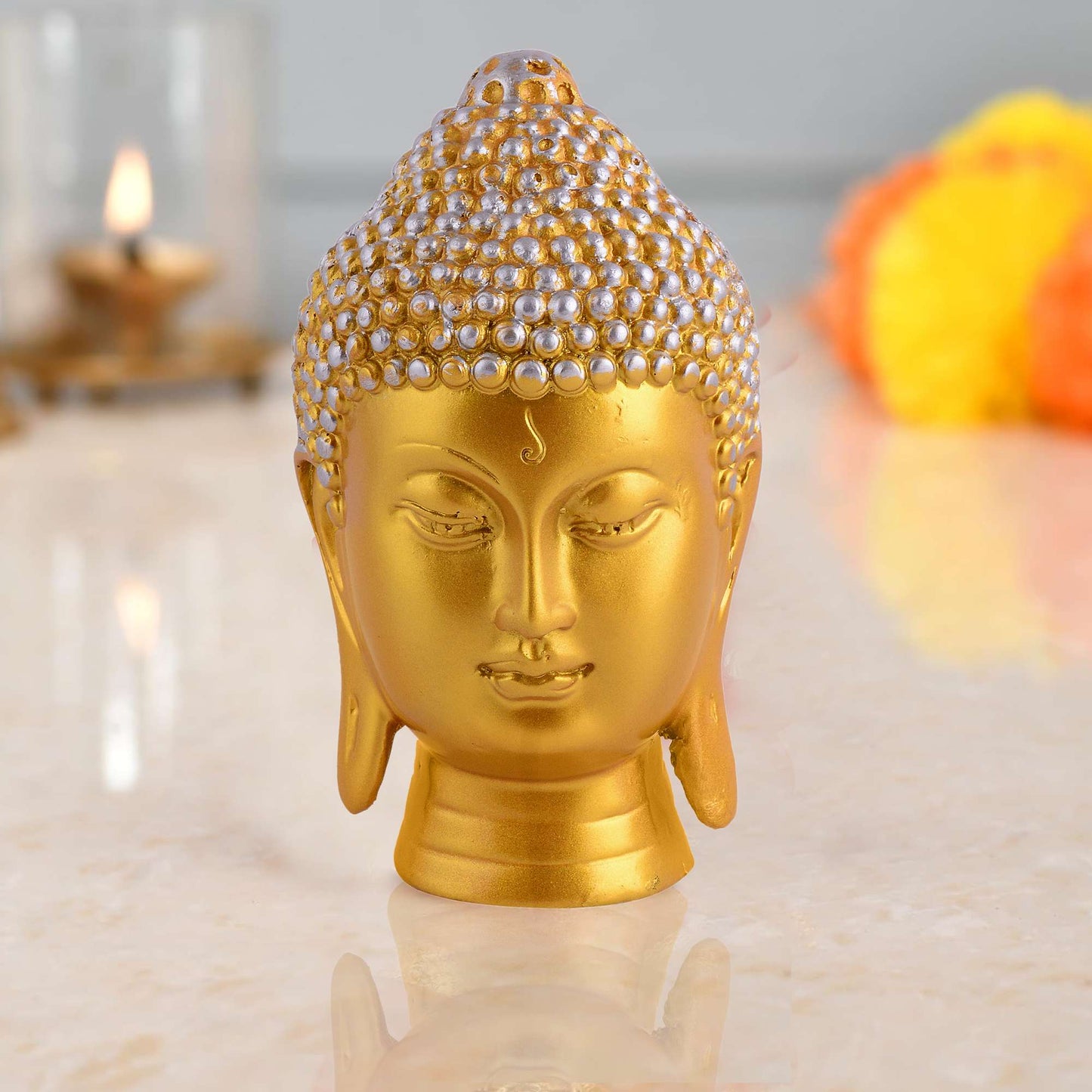 Swastik Trend Point Gautam Buddha Statue Showpiece Idol Figurine for Feng Sui, Vastu, Home Decor, Office, Diwali, Gifting, Living Room, Bedroom, Study Table -17 SWASTIK CREATIONS The Trend Point