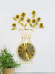 Golden floral Metal Wall Clock Art