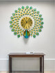 Large Peacock Metal Wall Clock