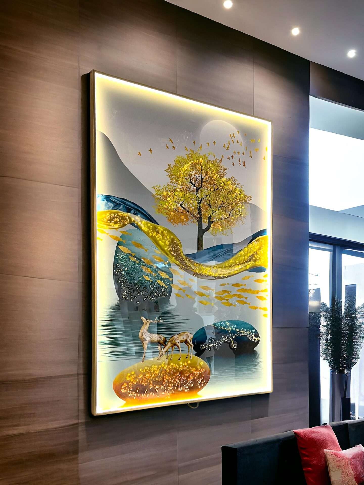 Landscape Crystal Painting with LED