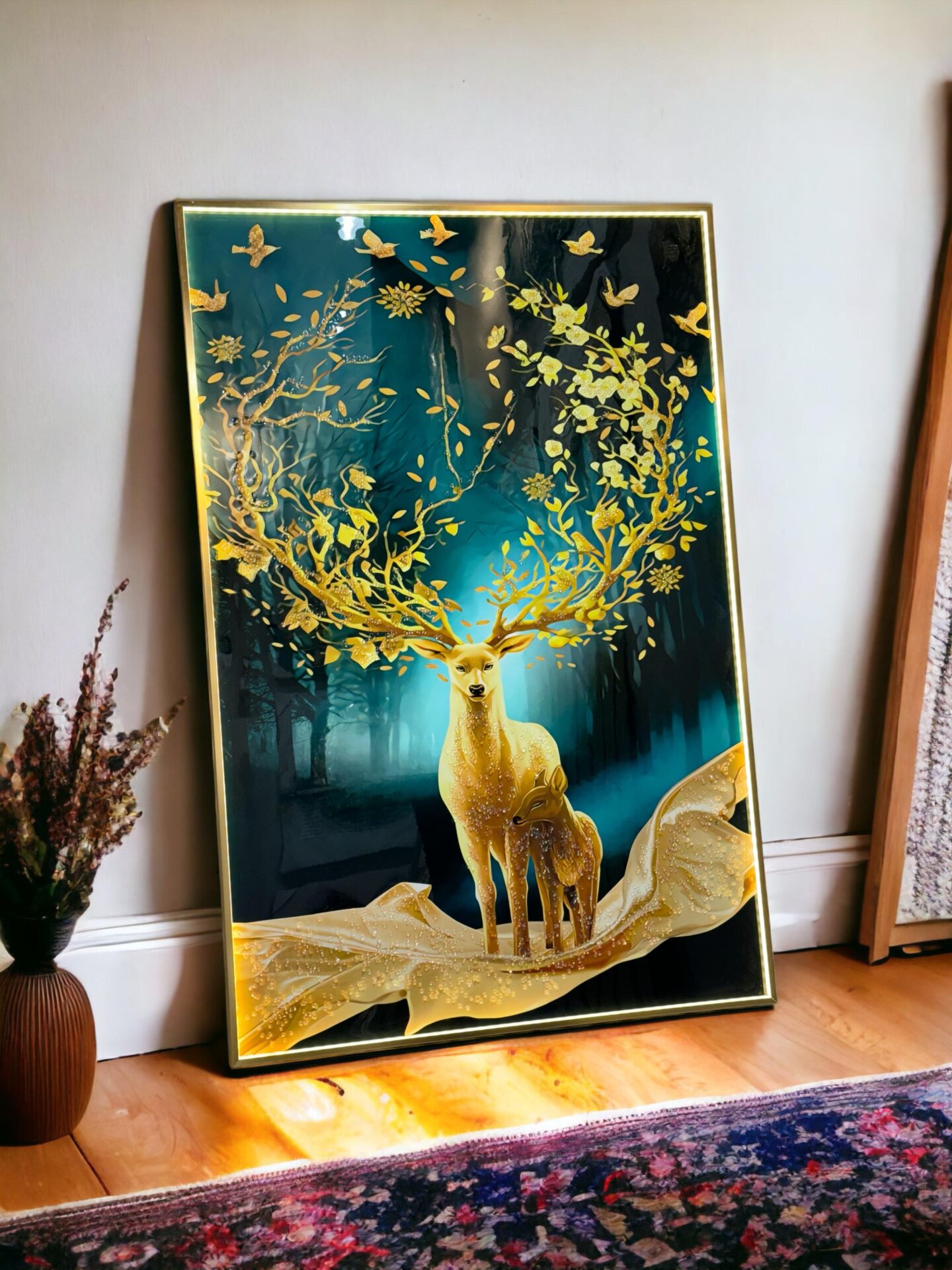 Night Sky Deer LED Crystal Painting SWASTIK CREATIONS The Trend Point