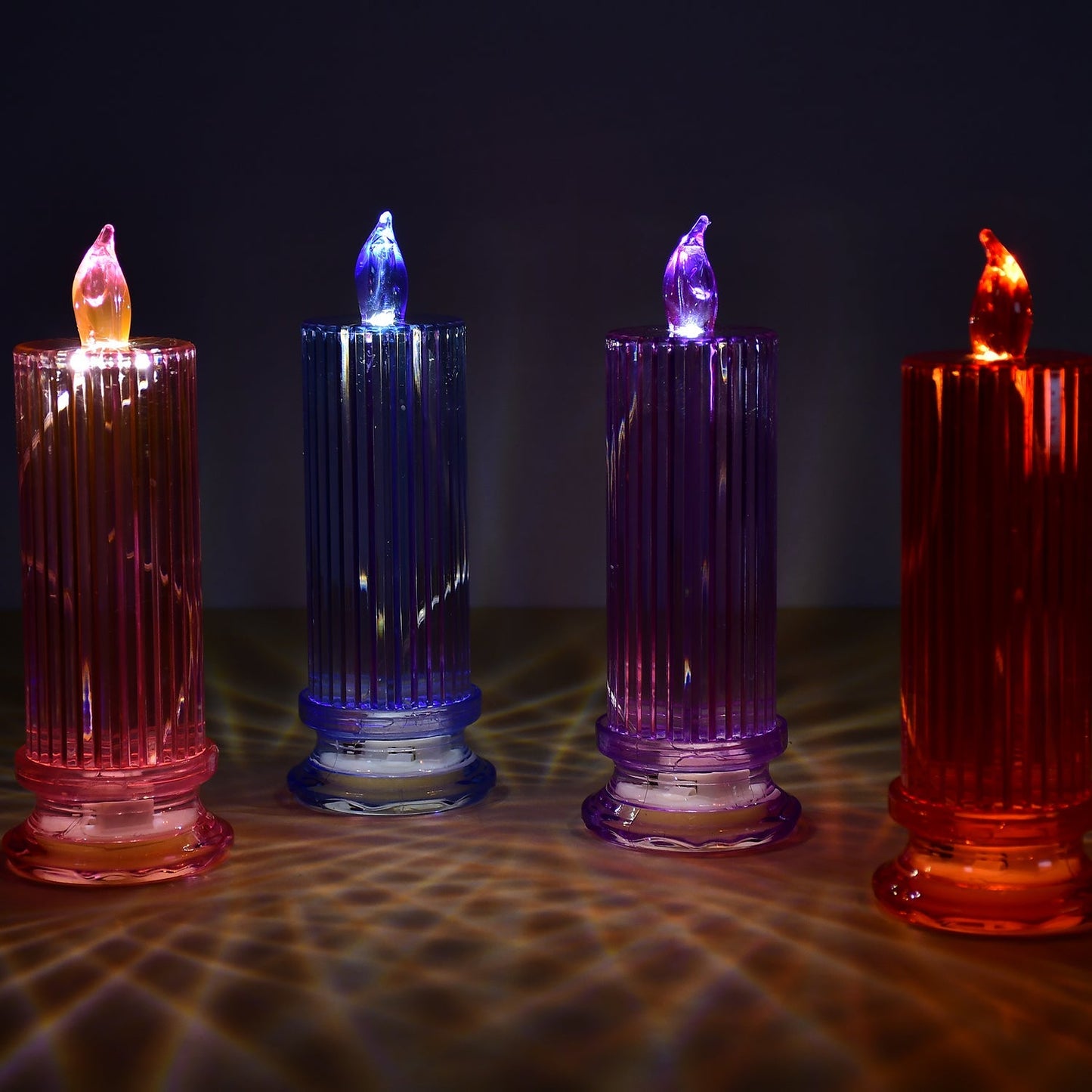 Big Simple Candles for Home Decoration, Crystal Candle Lights (Multicolor) SWASTIK CREATIONS The Trend Point