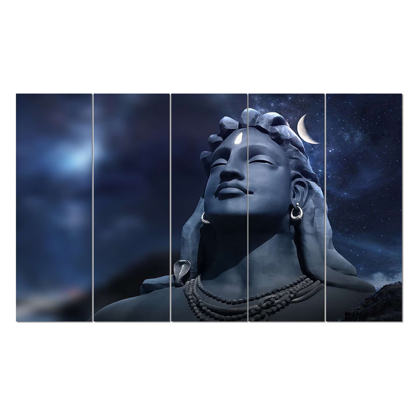 Shiva Adiyogi - SET OF 5 DIGITAL WALL PAINTING (2Y4AD1) SWASTIK CREATIONS The Trend Point