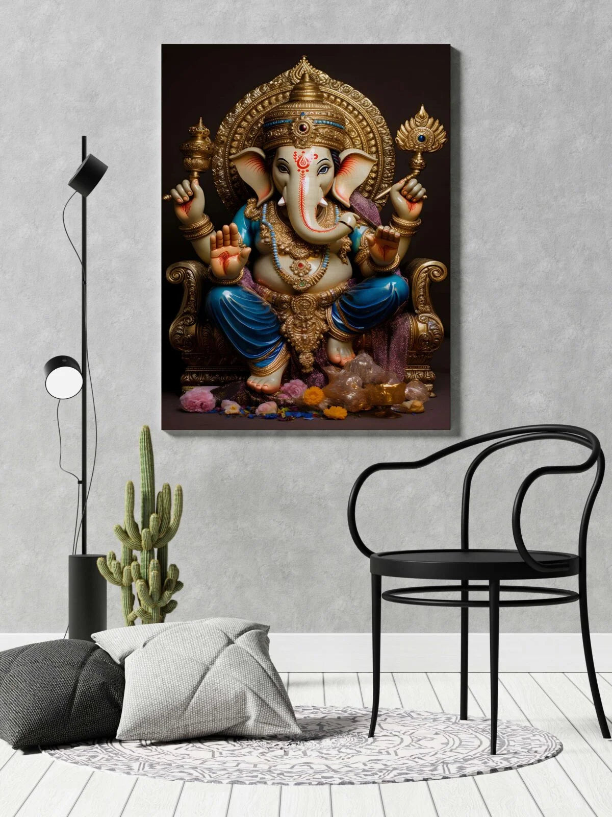 CH-GN6 Lord Ganesh Canvas Paintings For Wall Decoration For Living Room Bedroom Home Office & Hotels SWASTIK CREATIONS The Trend Point