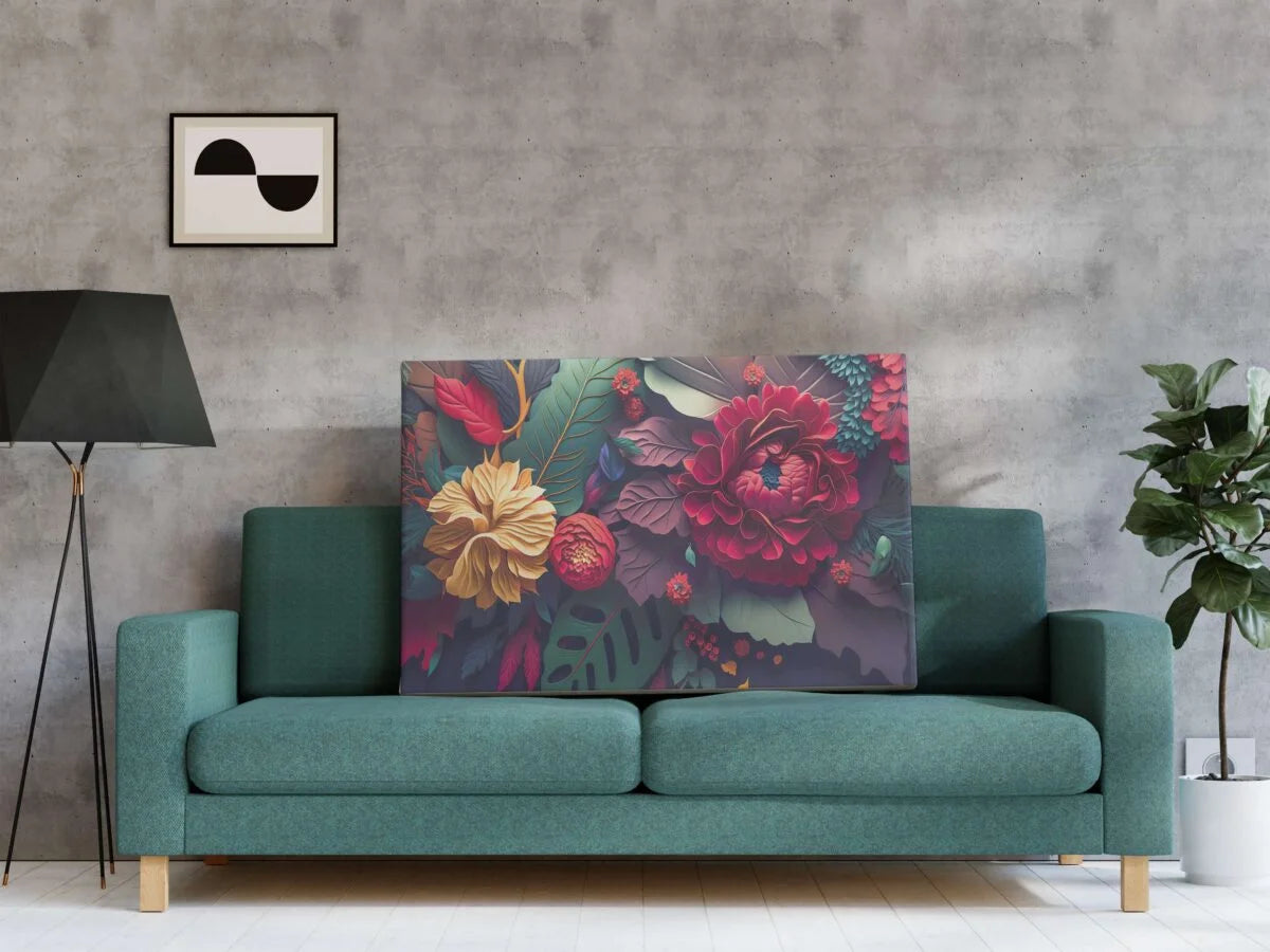 CH-FLW-LDP50 Flower Canvas Paintings For Wall Decoration For Living Room Bedroom Home Office & Hotels SWASTIK CREATIONS The Trend Point