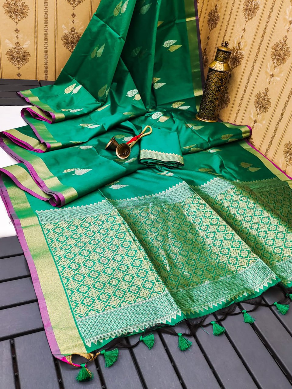 Mysore silk saree with silver and gold zari work (5 colors) (KESH171 RIS03) SWASTIK CREATIONS The Trend Point