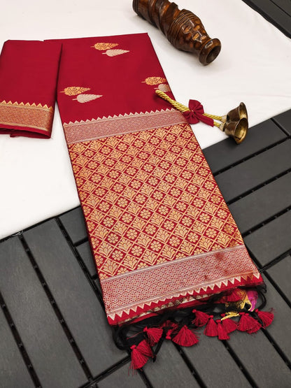 Mysore silk saree with silver and gold zari work (5 colors) (KESH171 RIS03)