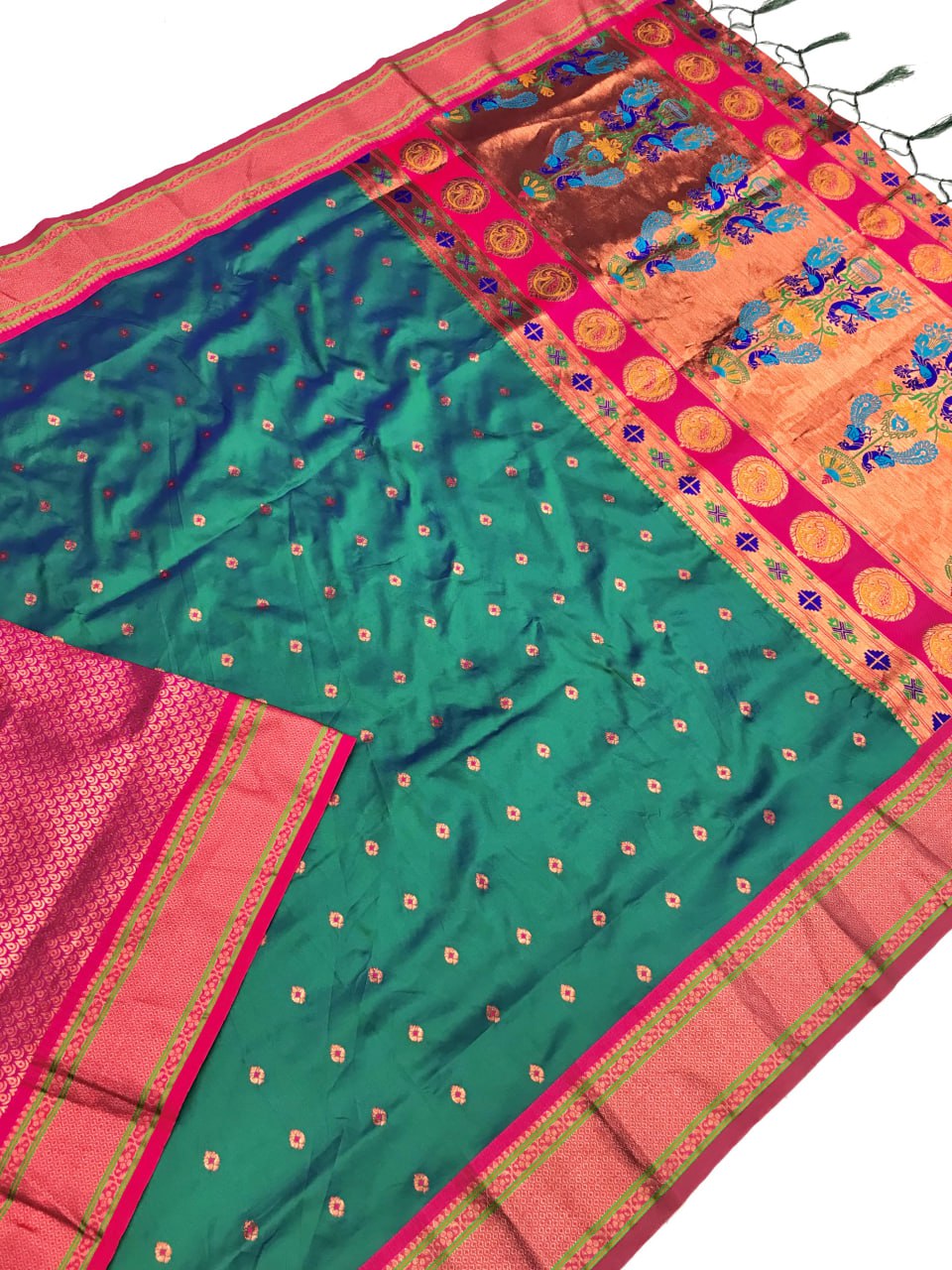 Kanchivaram Paithani Silk Mina Zari Border Saree (9 colors) (KESH182 Rumion) SWASTIK CREATIONS The Trend Point