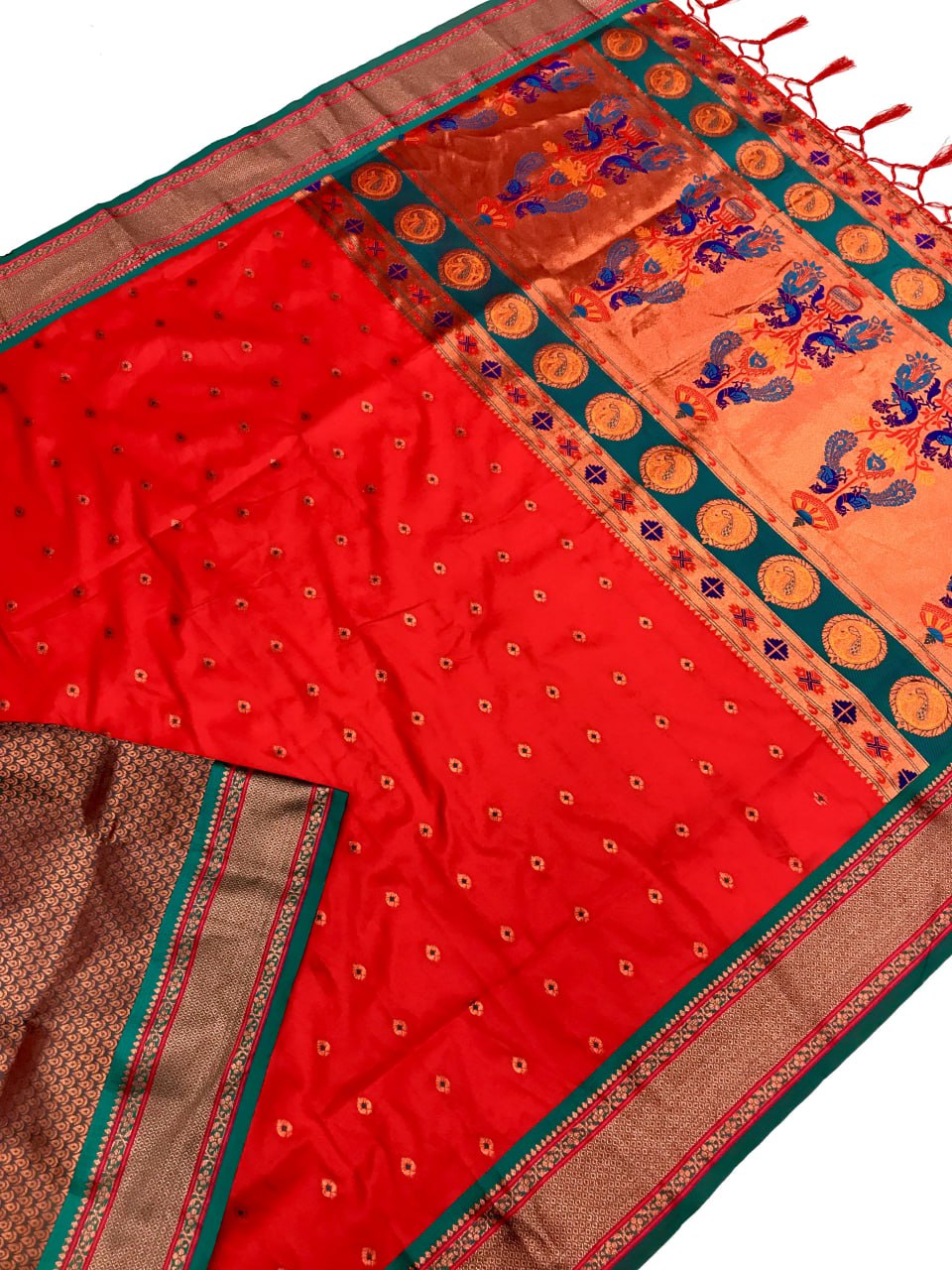 Kanchivaram Paithani Silk Mina Zari Border Saree (9 colors) (KESH182 Rumion) SWASTIK CREATIONS The Trend Point