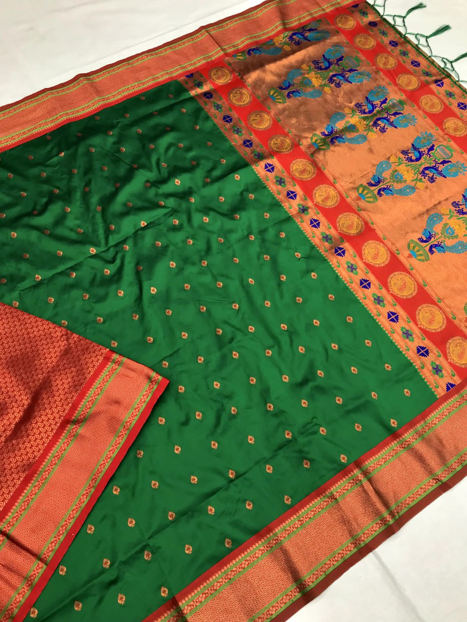 Kanchivaram Paithani Silk Mina Zari Border Saree (9 colors) (KESH182 Rumion) SWASTIK CREATIONS The Trend Point