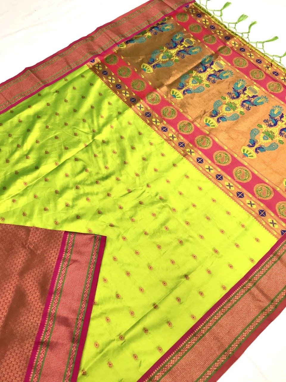 Kanchivaram Paithani Silk Mina Zari Border Saree (9 colors) (KESH182 Rumion) SWASTIK CREATIONS The Trend Point