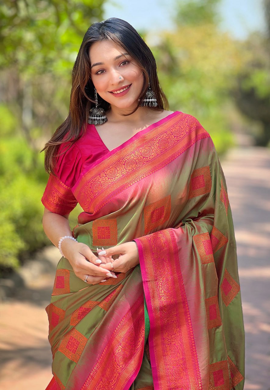 Soft silk zari weaven saree (6 colors) (RIN116 3286) SWASTIK CREATIONS The Trend Point