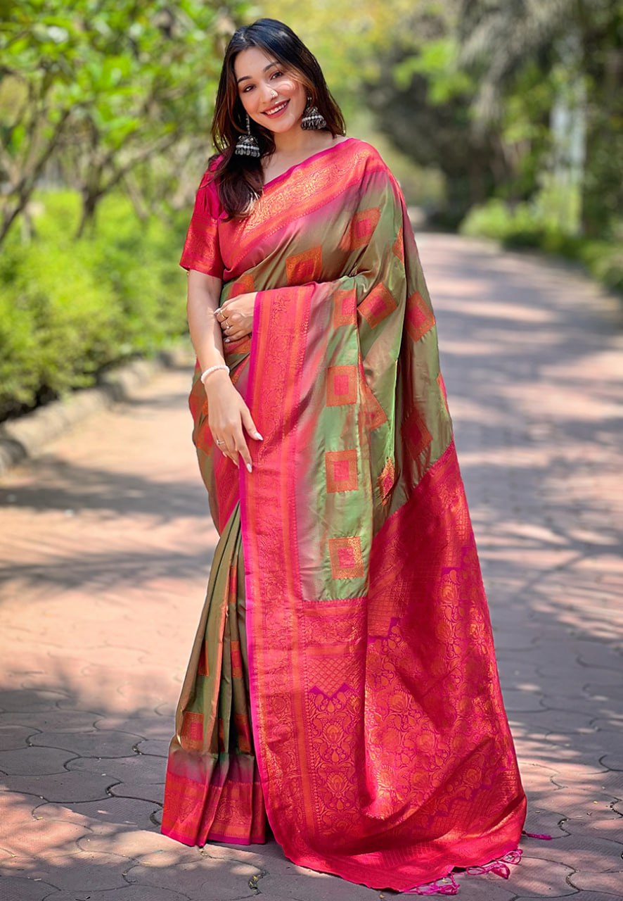 Soft silk zari weaven saree (6 colors) (RIN116 3286) SWASTIK CREATIONS The Trend Point