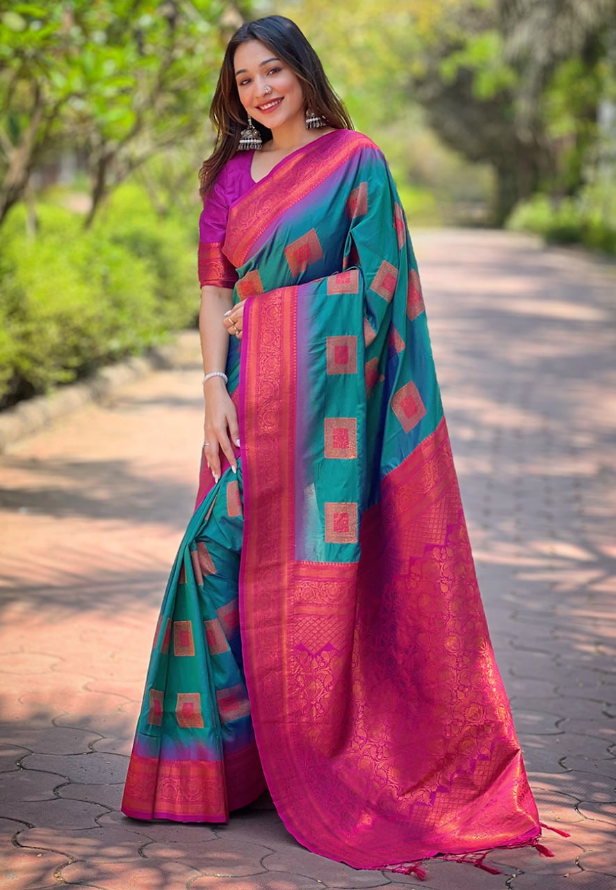 Soft silk zari weaven saree (6 colors) (RIN116 3286) SWASTIK CREATIONS The Trend Point