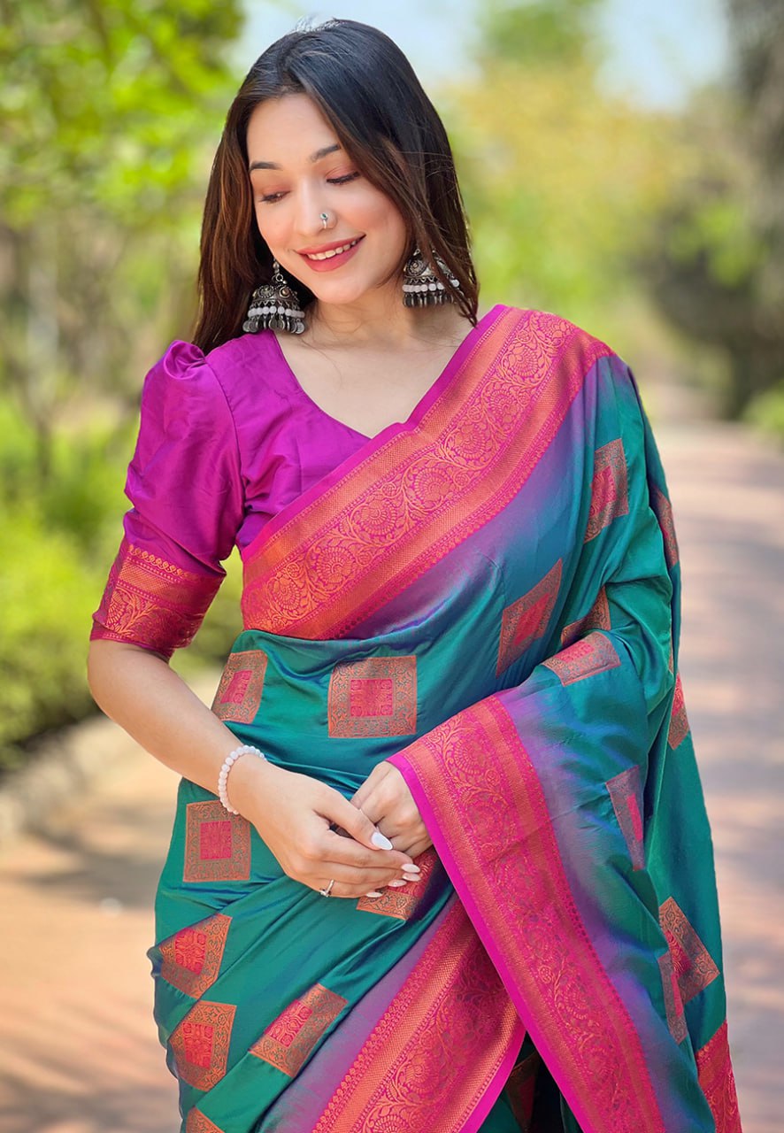 Soft silk zari weaven saree (6 colors) (RIN116 3286) SWASTIK CREATIONS The Trend Point