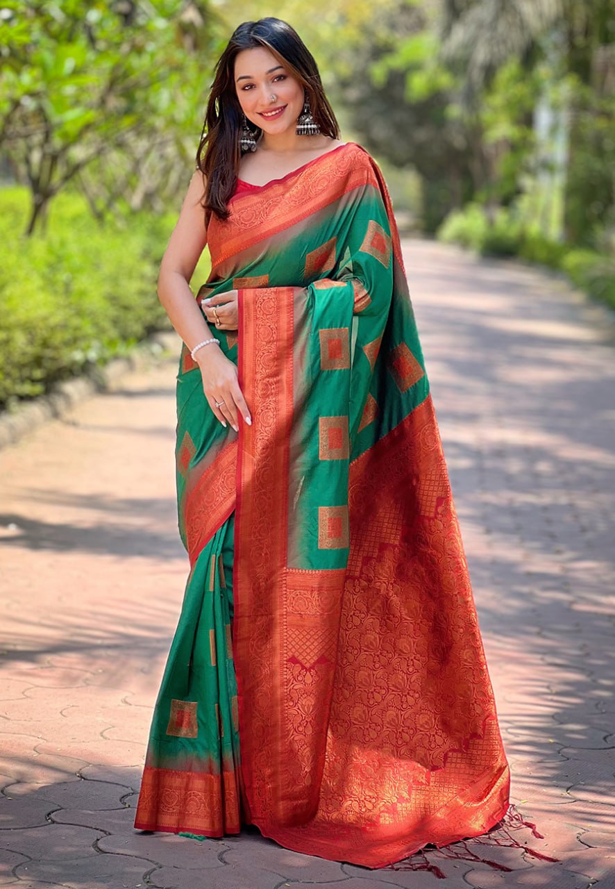 Soft silk zari weaven saree (6 colors) (RIN116 3286) SWASTIK CREATIONS The Trend Point