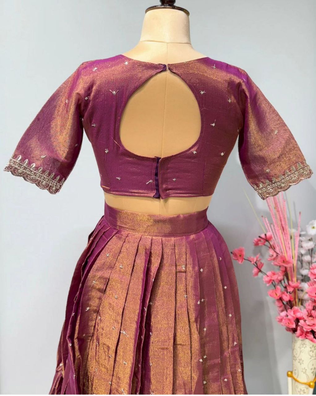 Pure Dual Tone Tissue Silk Lehenga (RIN197 RRF04)