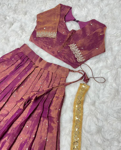 Pure Dual Tone Tissue Silk Lehenga (RIN197 RRF04)