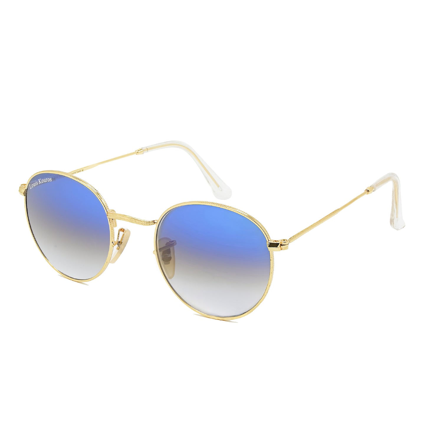 Blue Mezage Round Premium Sunglasses (SUN-LK-3447-BLU2GLD-M) SWASTIK CREATIONS The Trend Point