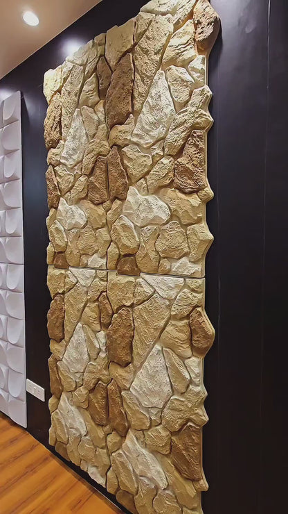 #Terra Rock 106 Multicolor– 35mm PU Stone Finish Panels - Size 2x4ft - Box of 8pcs - 4 color options