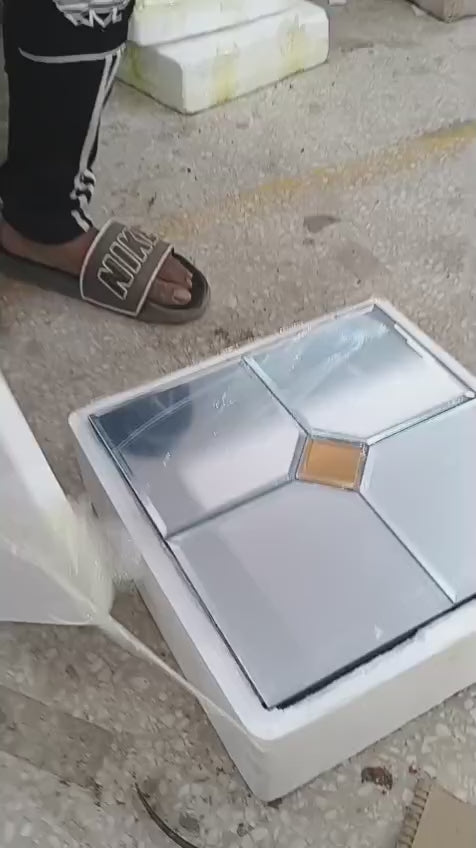 Load video: #MT25 SC - Silver Stylish Glass Mirror Mosaic Tile (Min 22pcs)(1 Tile Coverage Area 1 Sq Ft)