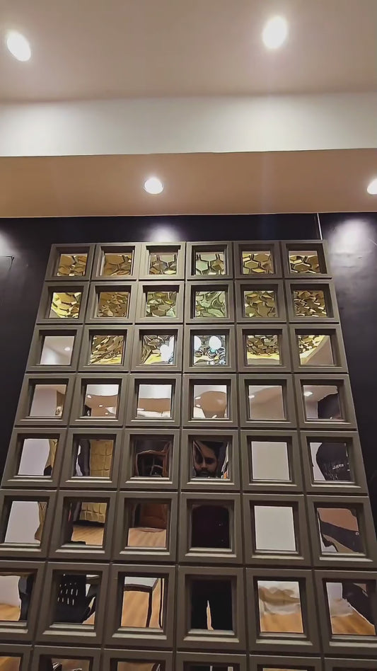 #AxisWall Mirror 119 – 60mm PU Stone Finish Panels - Size 2x2ft- 4 color options - Box of 22pcs