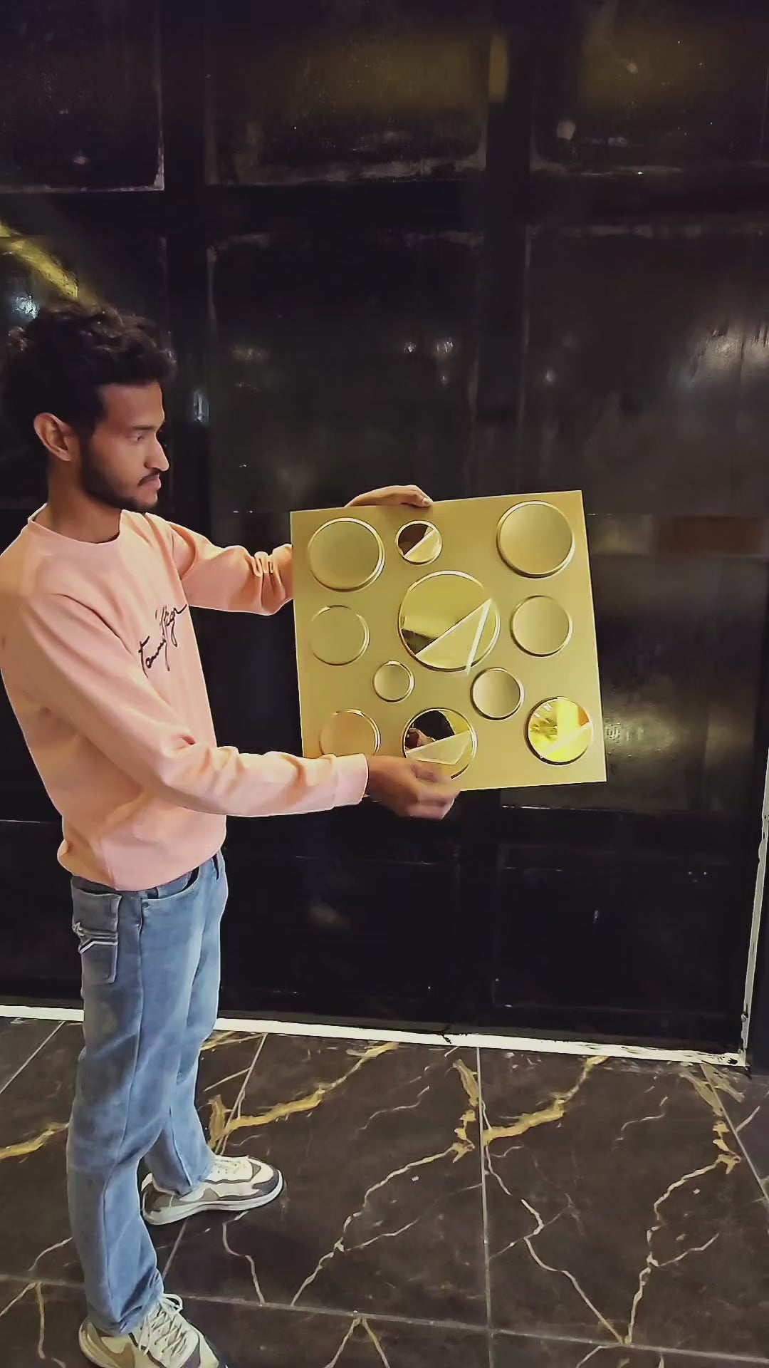 Load video: #07 Polka Dots 3D PVC Panel (Mirror) - 5 colors option - (Size 50*50cm)