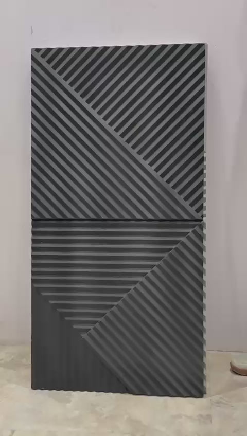 Load video: # Louvre 125 PU Panel New Design- 35mm thickness - Size 2x4ft - 5 color options