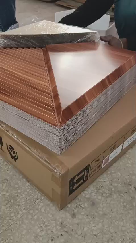 Load video: #22 Fin W1 - 3D PVC Brown Panel (Mirror) - (Size 50*50cm) (1 piece covers approx 2.5sqft)