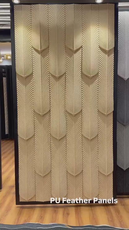 PU 3D Feather Panel (Box of 30pc) (Size 8*36inch) (1 panel Covers Approx. 1.9 Sq Ft) - 5 colors Option