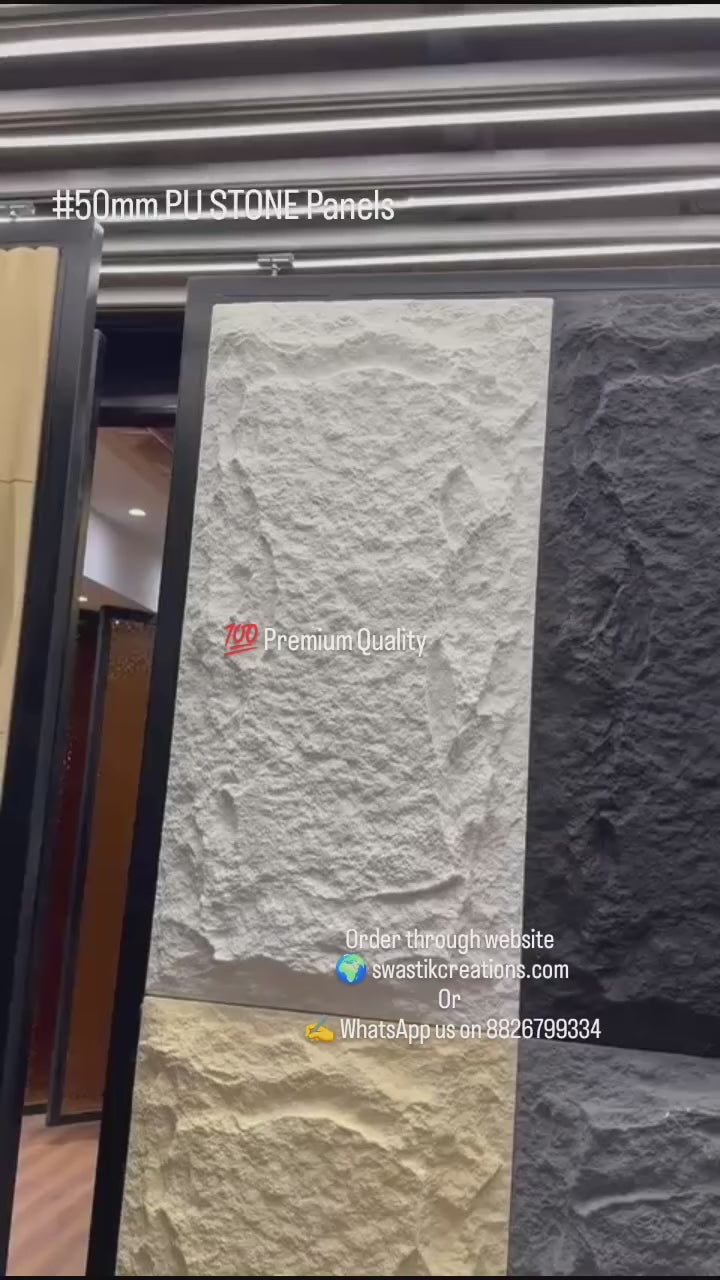 Load video: Economic Series - 50mm PU stone Panels (Size 2*4ft)