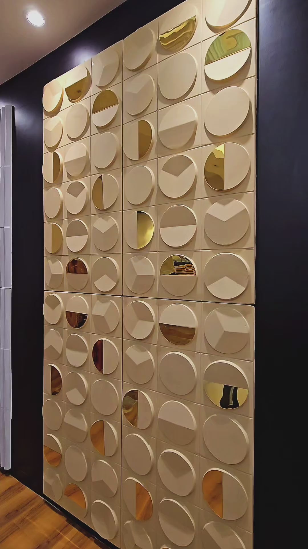 Load video: #GrovaStone 112 Mirror – 25mm PU Stone Finish Panels - Size 2x4ft - 5 color options