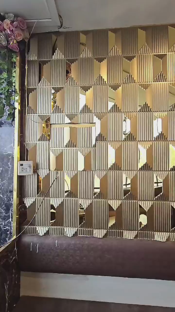 #14 Stone - 3D PVC Panel Stone (Mirror) - 5 colors option - (Size 50*50cm)