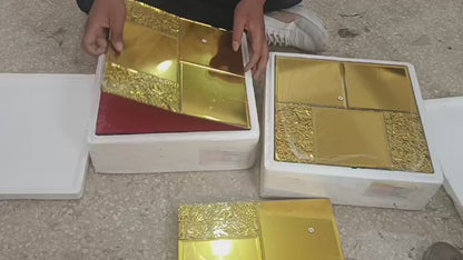 #MT33 GOLD Exclusive Mirror Glass Mosaic Tile Gold (Min 22 pcs)