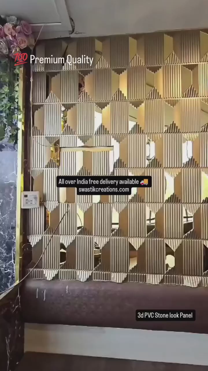 Load video: #14 Stone - 3D PVC Panel Stone (Mirror) - 5 colors option - (Size 50*50cm)