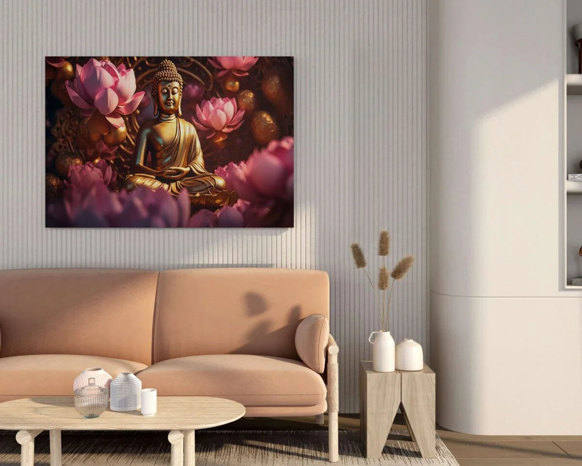 CH-BD-LDP8 Buddha Canvas Paintings For Wall Decoration For Living Room Bedroom Home Office & Hotels SWASTIK CREATIONS The Trend Point