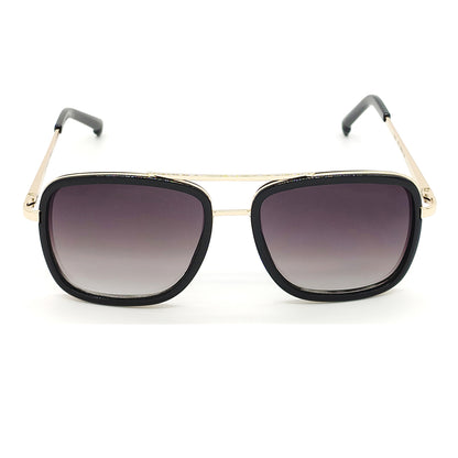 Black HUMBLEE Square Sunglasses (SUN-LC-0652-BLK2GLD-LARGE) - SWASTIK CREATIONS The Trend Point