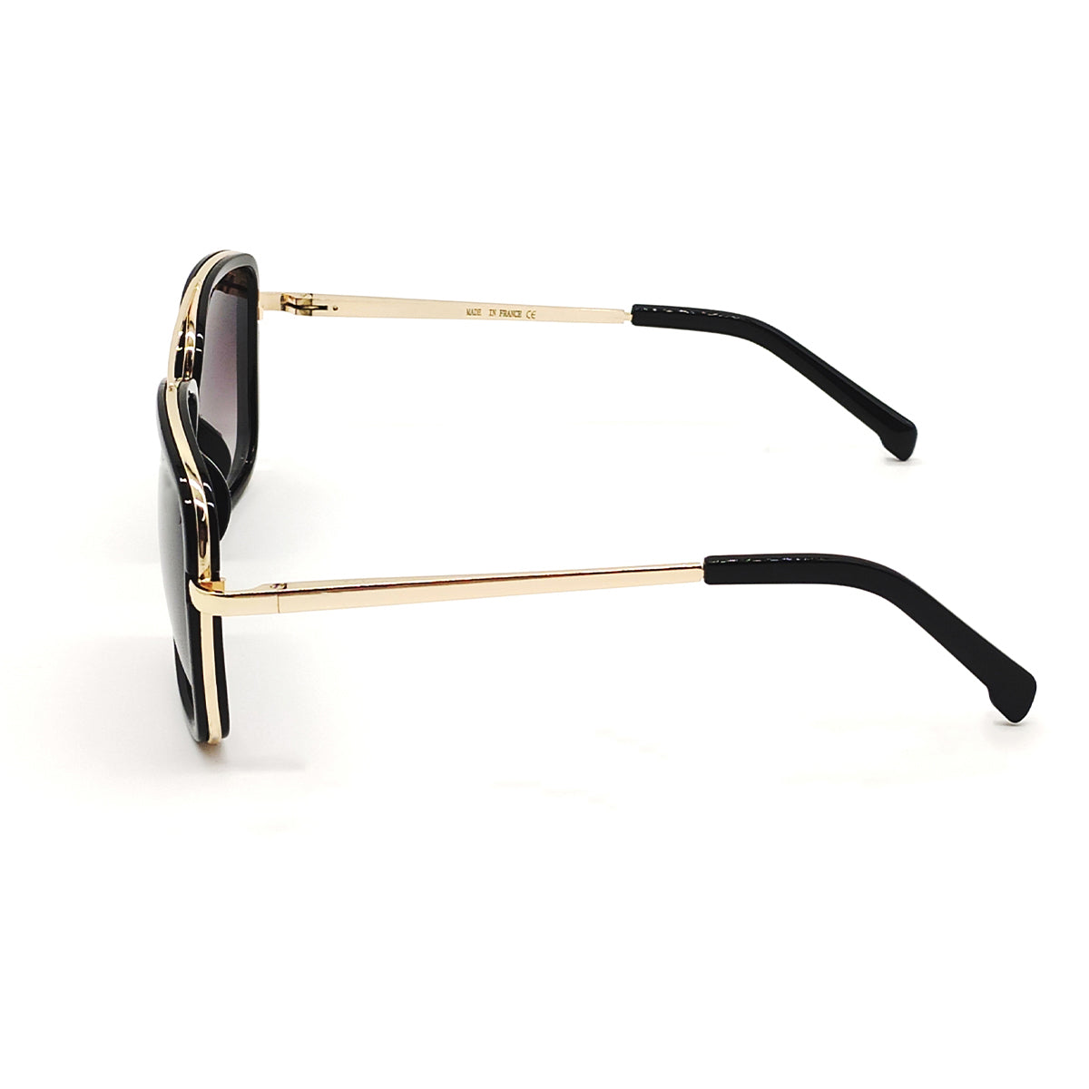 Black HUMBLEE Square Sunglasses (SUN-LC-0652-BLK2GLD-LARGE)