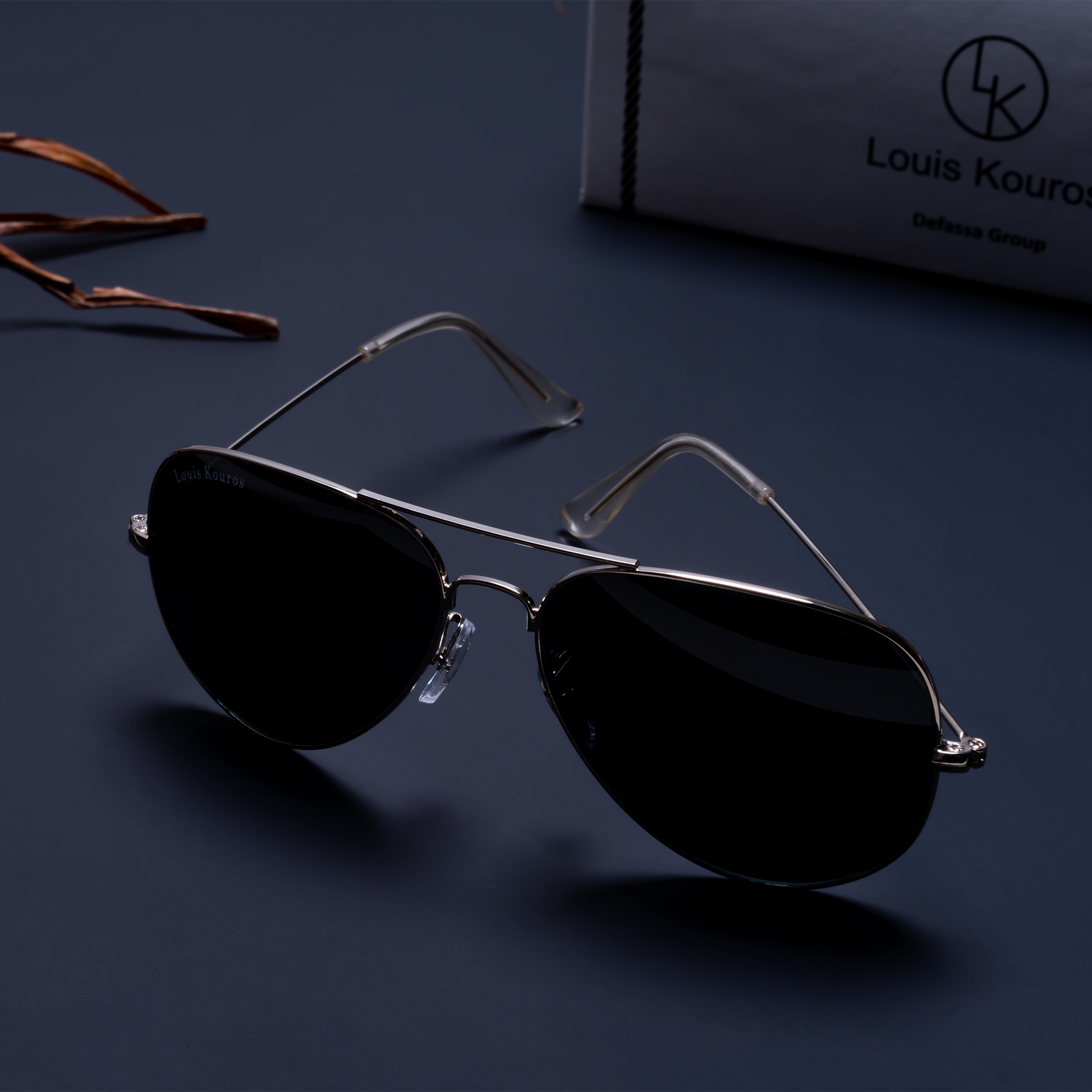 Black Armstoner Aviator Sunglasses (SUN-LK-3026-BLK1SIL-M)