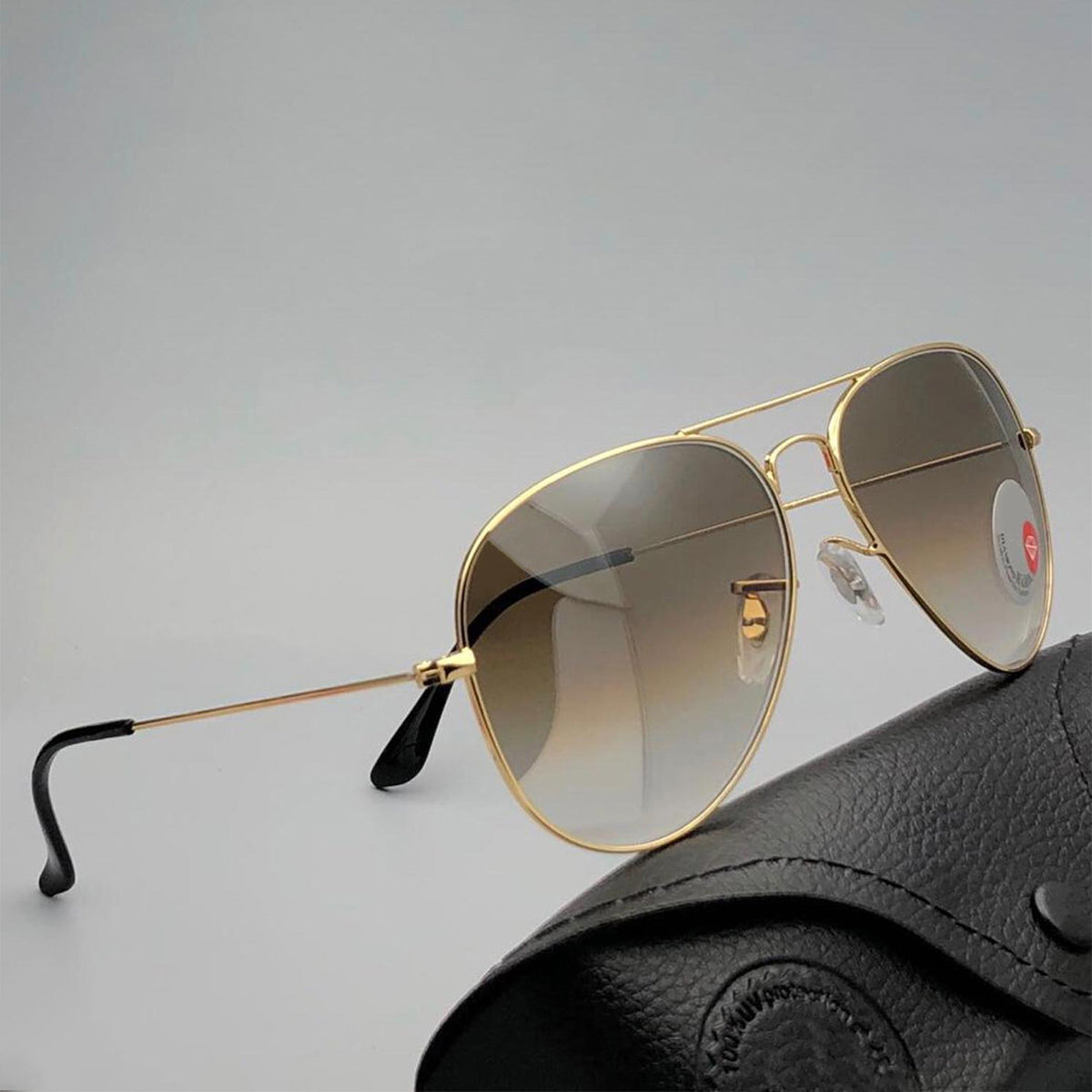 Purosangue 3026 Aviator Sunglasses (SUN-RN-3026-BRN2GLD-M) SWASTIK CREATIONS The Trend Point