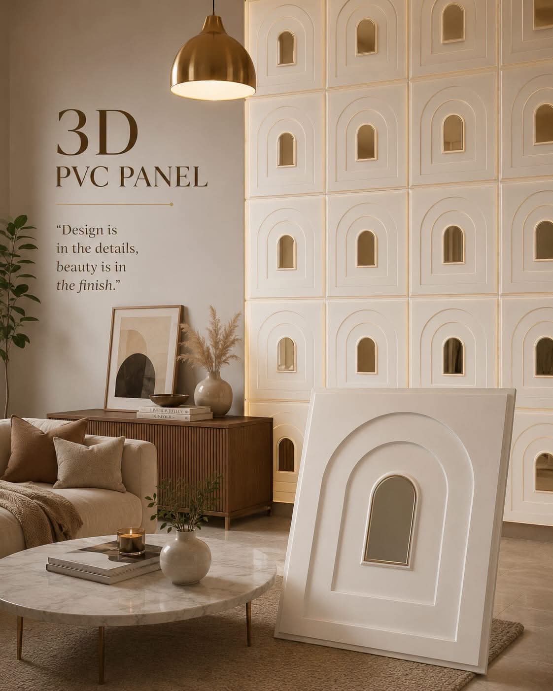 #21 Arch - Arch 3D PVC Mirror Panel - 6 colors option - (Size 50*50cm) - Min 10Pcs