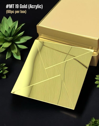 #MT19 - Self-Adhesive Mirror Acrylic Mosaic Tile (Box of 60 pc) (1 Tile Coverage Area 1 Sq Ft) - 3 colors option