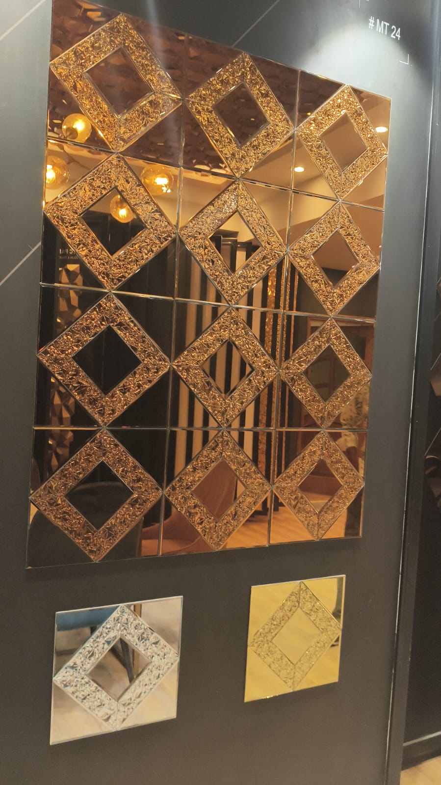 #MT24 Golden Glass Mirror Mosaic Tile (Min 22pc) (1 Tile Coverage Area 0.9 Sq Ft)