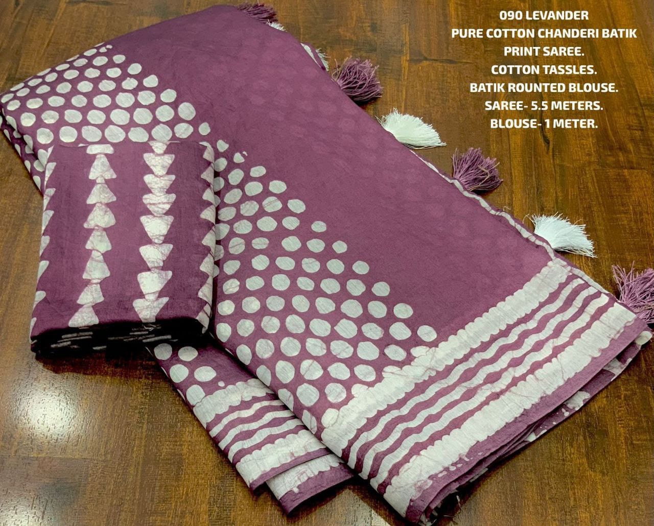 Pure Chanderi Cotton Batik Printed Saree (KESH433 090) SWASTIK CREATIONS The Trend Point