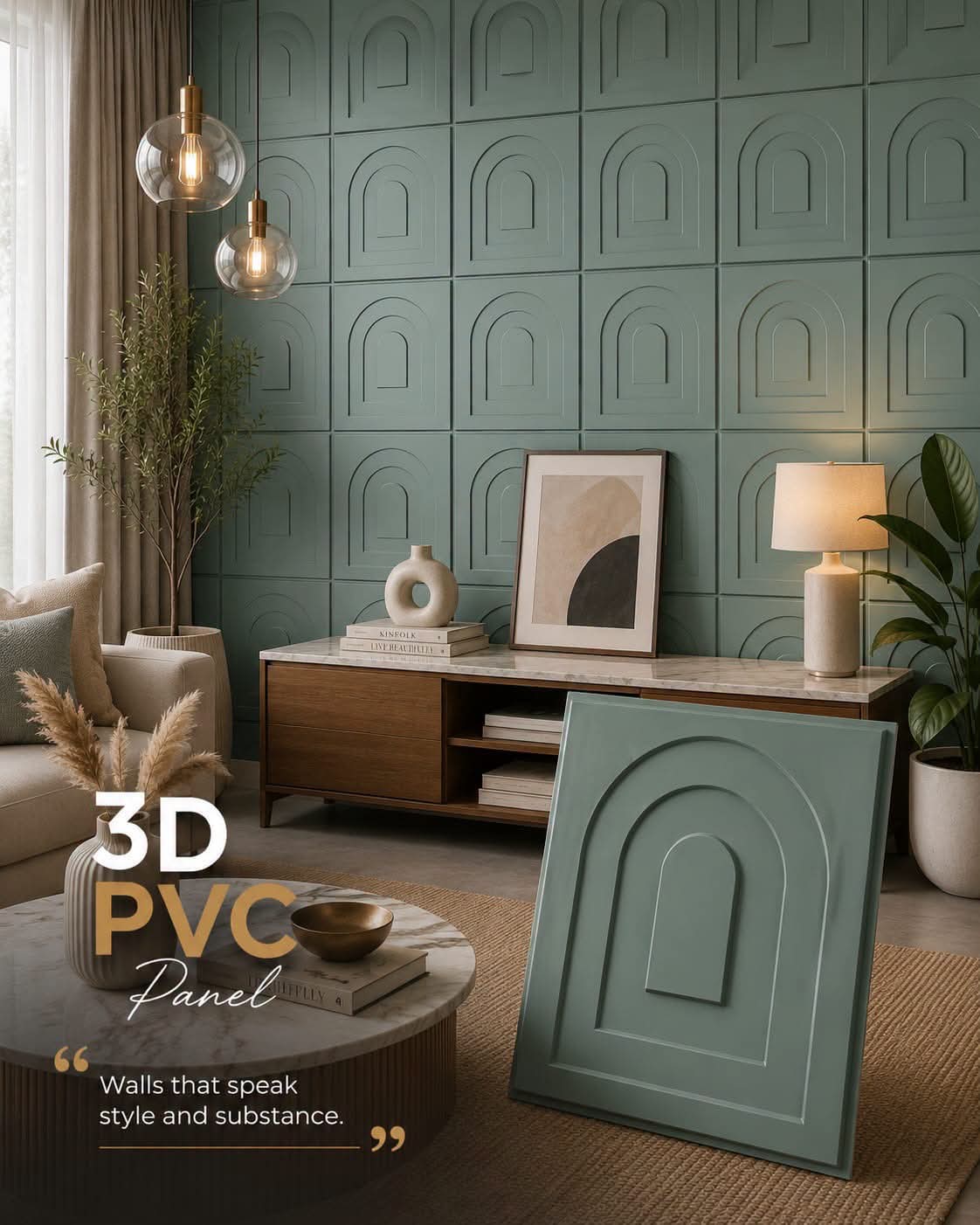 #21 Arch - Arch 3D PVC Mirror Panel - 6 colors option - (Size 50*50cm) - Min 10Pcs