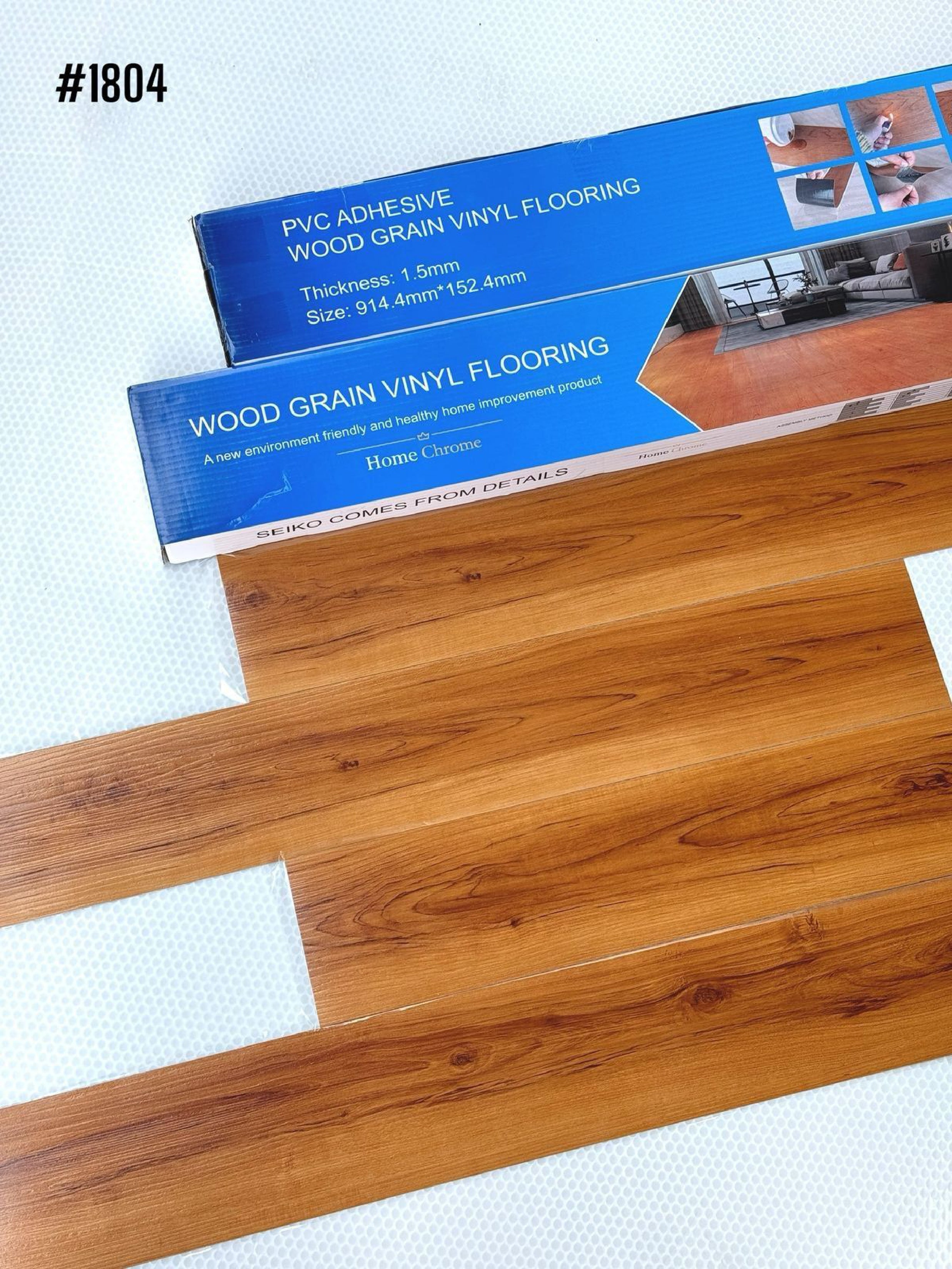 Self-Adhesive LVT PVC Plank Flooring (covers 54sqft per box) (8 colors option)