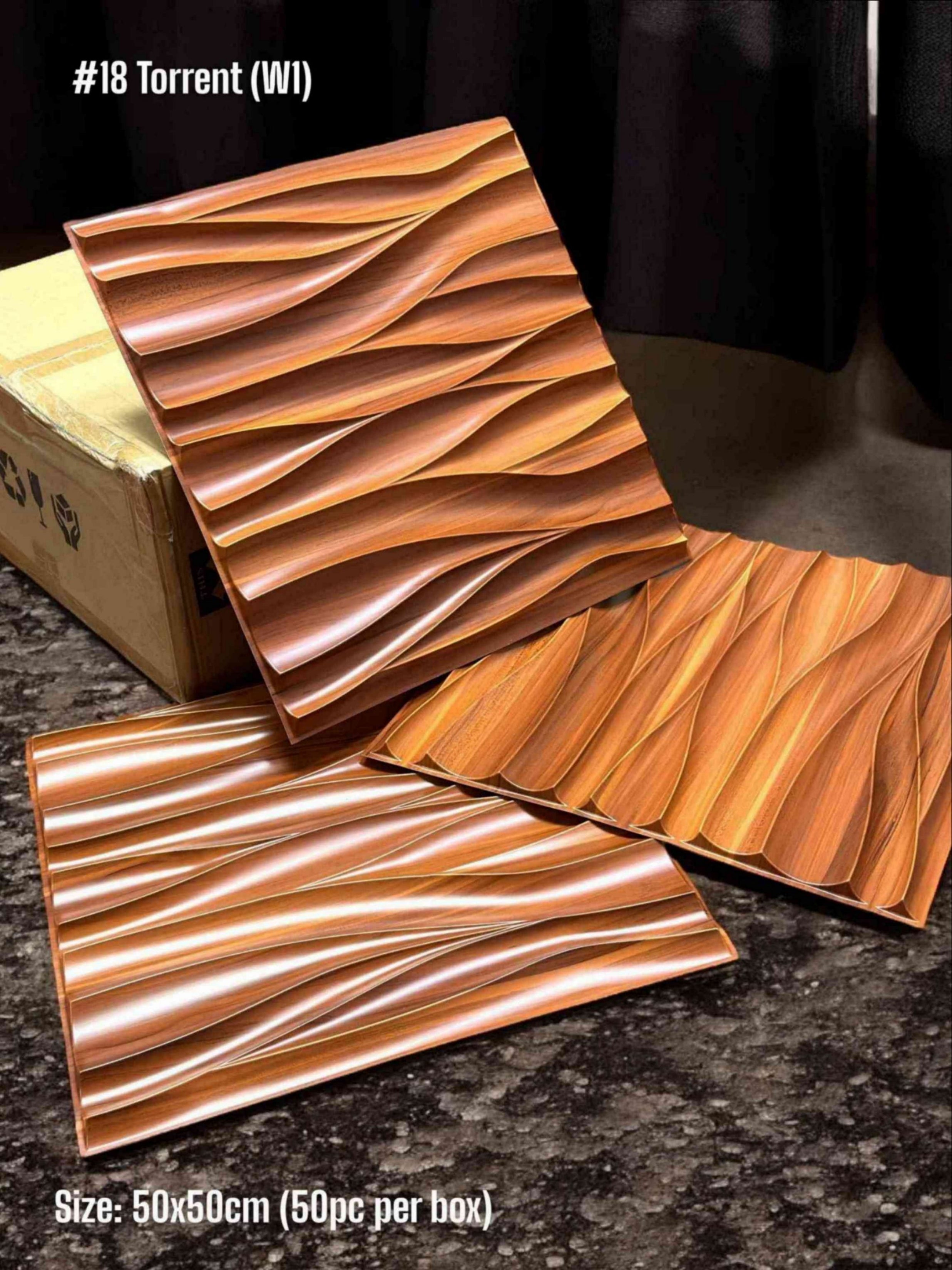 #18 Torrent 3D PVC Panel - 4 colors options - (Size 50*50cm)