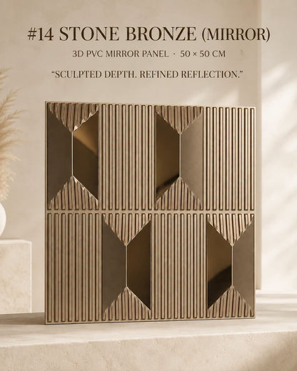 #14 Stone - 3D PVC Panel Stone (Mirror) - 5 colors option - (Size 50*50cm) - Min 10Pcs