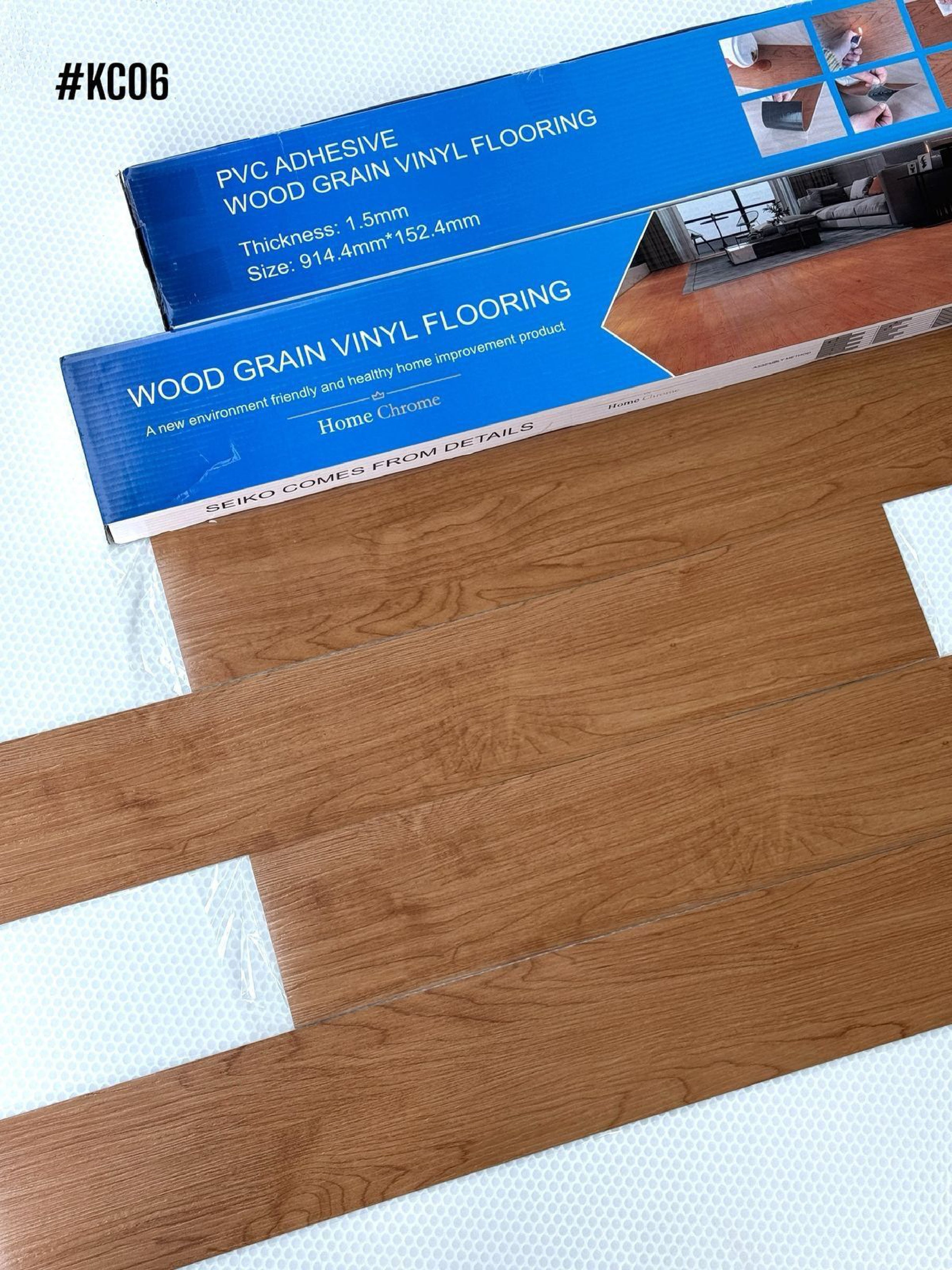 Self-Adhesive LVT PVC Plank Flooring (covers 54sqft per box) (8 colors option)